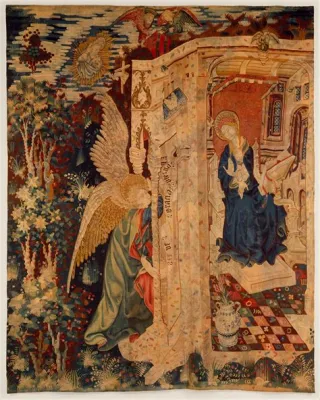  The Annunciation -  A Tapestry of Divine Light and Ethereal Grace!